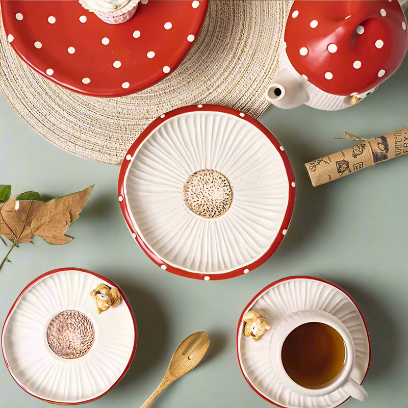 Luxury Mushroom Ceramic Tea Set